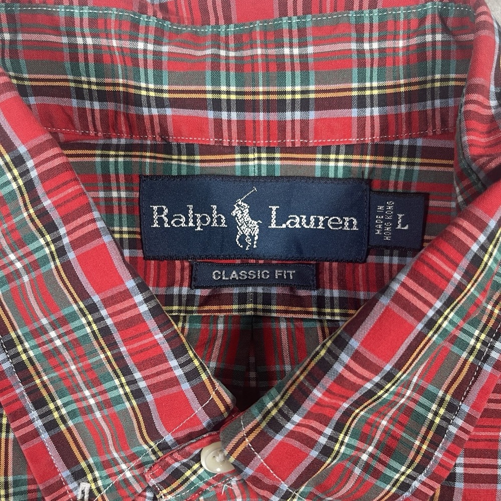 Polo Ralph Lauren Classic Fit Red Plaid Button Down LS Shirt Mens Large L - Picture 3 of 8